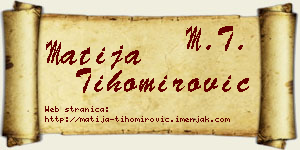 Matija Tihomirović vizit kartica